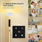 BoostArea Dimmable Floor Lamp,30W 3000LM Super Bright LED Torchiere Standing Lamp with Remote & Touch Control,71 in Tall Pole Sky Modern Floor Lamps for Living Room Bedroom Office,2700k-6500k,White