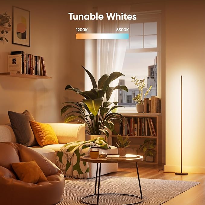 Nanoleaf Matter Smart Floor Lamp, LED Standing Lamps Work with Alexa, Music Sync Corner Lamp,16 Million Colors, 1700lm RGBTW Floor Lamp with Voice Control for Living Room, Ambient Lighting Bedroom