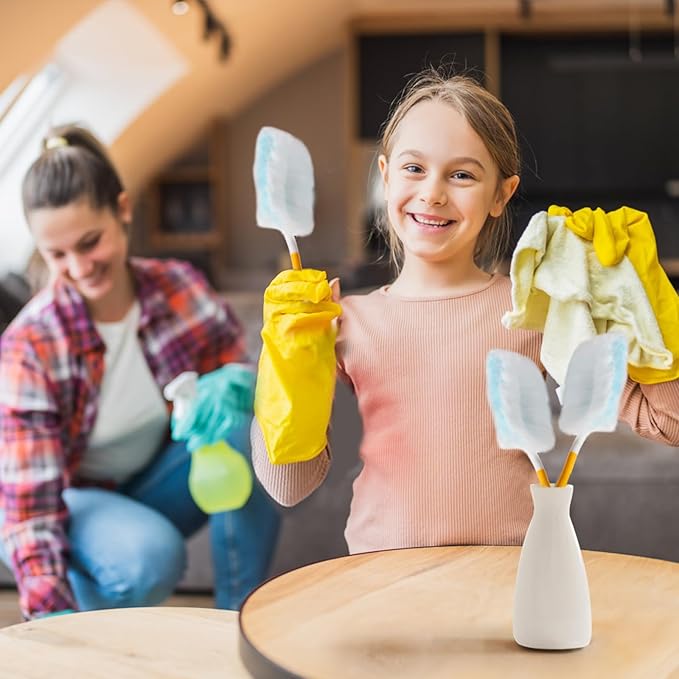 Duster Refills,Static Dust Removal Brush Disposable Dusting Head Compatible with Swiffer Duster Refills for Electronics, Furniture, Blinds, Ceiling Fans (Yellow, 18 PCS)