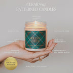 Sweet Water Decor Flannel Soy Candle - Vanilla, Caramel, Amber, Tonka, Smoky Woods, Musk Scented - 9oz Clear Jar with Gold Foil - Autumn Candle for Home - 40+ Hour Burn Time