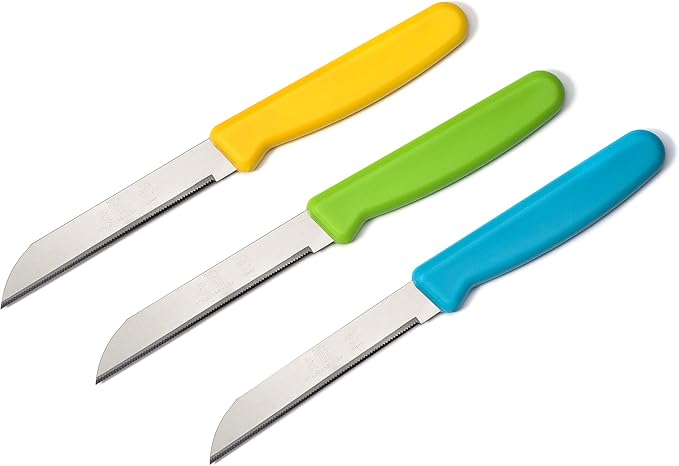 Alfi All-Purpose Knives Aerospace Precision Pointed Tip - Home And Kitchen Supplies - Serrated Steak Knives Set | Made in USA (Bahama Blue)