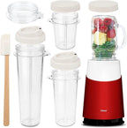 Tribest Mason Jar Ready Personal Blender 2 with Mason Jar Blending Mug, Red