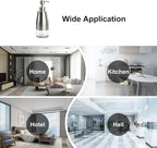 Dish Soap Dispenser with Stickers, Brushed Nickel Stainless Steel and Glass Combined, Refillable Liquid Hand Soap Dispenser for Bathroom & Kitchen (11OZ / 320ML)