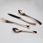 Luxury 4-Piece 18/10 Stainless Steel Flatware Set, Mirror Polishing Rose Gold