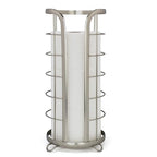 BROOKSTONE, Nickel Toilet Paper Holder, Freestanding Bathroom Tissue Organizer, Minimalistic Storage Solution, Modern & Stylish Design [Holds MEGA Rolls]