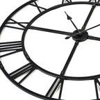 Oversized 48 inch Wall Clock for Living Room Decor – Extra Large Silent Non-Ticking Modern Farmhouse Wall Clock, Decorative Metal Roman Numeral Clock, Black