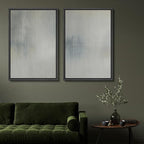 SIGNFORD Framed Canvas Print Wall Art Set Soft Gray and Blue Abstract Neutral Illustration Modern Art Decorative Nordic Nature for Living Room, Bedroom, Office - 24"x36"x2 Black