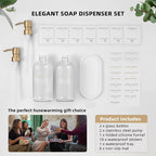 Glass Soap Dispenser - Dish Soap Dispenser for Kitchen, Hand Soap Dispenser Set, Bathroom Soap Dispenser with 304 Rust Proof Pump, Soap Dispenser for Kitchen with Tray, Clear Bottle/Gold Pump