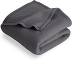 Bare Home Polar Fleece Blanket - Extra Long - Warm & Cozy - Premium Fleece - Throw for Bed, Sofa, Camping, Travel and Cold Nights - Lightweight Blanket (Twin/Twin XL, Forged Iron Grey)