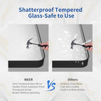 WEER Black Framed Bathroom Mirror, 24X36 Inch Rounded Rectangle Black Bathroom Mirror, Matte Black Bathroom Vanity Mirror for Wall, Anti-Rust, Tempered Glass, Hangs Horizontally or Vertically