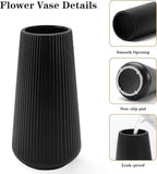 Black Ceramic Vase, GUKJOB Cute Flower Vase for Pampas Grass, Home, Living Room, Dining Table, Farmhouse, Office Decor, Bedroom, Table, and Kitchen Shelf (XL Black)