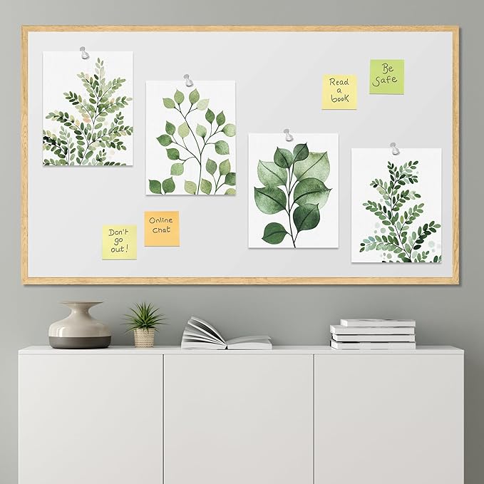 SIGNWIN Poster Bathroom Decor, Wall Art Room Decor Multicolor for Living Room, Bedroom, Office Green Pastel Forest Fern Leaf Collage Nature Garden Illustrations Plant Art Botanical - 12"x16"x4