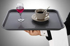 Rectangular Plastic Serving Trays,Fast Food Serving Cafeteria Trays,17"X13",Set of 6 (Grey)