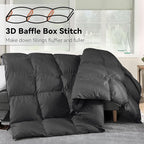 SNOWMAN Premium Down Comforter King Size, Luxurious All Season Duvet Insert with Cotton Blended Fabric, 44oz Fill Weight 3D Baffle Box Design Hotel Bedding Comforter (Dark Grey,106"x90")