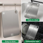 100% Pure Titanium Cutting Board– Double-Sided Metal titanium Cutting Boards for Kitchen, Food-Grade Certified, Dishwasher Safe – Small Titanium Cutting Board 11.4"x7.9" – Gift-Ready