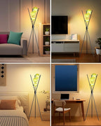 Lightdot 60IN Dimmable Black Tripod Floor Lamp, Mid Century Standing Lamps with 3 Globe Green Glass Lampshade, 3000K Bulbs Included Modern Tall Lamp for Living Room Bedroom