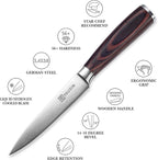 PAUDIN Utility Knife, 5 Inch Chef Knife, Ultra Sharp High Carbon Stainless Steel, Multipurpose Paring Knife for Fruit and Vegetable Cutting with Wooden Handle, Premium Gift Box