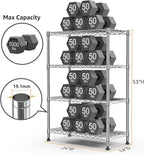 1000 lbs Storage Shelving 4-Tier Utility Shelving Unit Steel Organizer Wire Rack for Home,Kitchen,Office,Chrome (13.7" D x 23.6" W x 53.4" H)