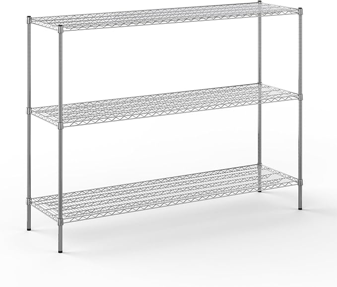21" Deep x 72" Wide x 54" Height Wire Shelving Kit | 3-Tier | NSF Commercial Storage Rack Unit