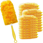 Duster Refills,Static Dust Removal Brush Disposable Dusting Head Compatible with Swiffer Duster Refills for Electronics, Furniture, Blinds, Ceiling Fans (Yellow(30 Refills+1 Handle), 30 PCS)
