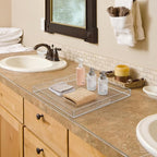 16×16 inches Oversized Clear Acrylic Ottoman Tray Extra Large Decorative Tray Spill-Proof Serving Trays with Handles King-Size Safe Edge Organizer for Coffee Table Countertop Breakfast