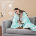 VENTIMI Electric Blanket Heated Throw, 50" x 60" Heated Blanket with 5 Heat Levels & 3 Hours Auto Off, Fast Heating Blankets with ETL & FCC Certification, Green
