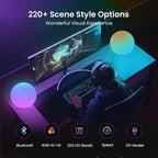 LOFTEK Color Changing Night Light, Smart LED Lamp with Bluetooth APP and Remote Control, 220 Scene Modes, 8-inch RGB Ball Mood Lighting for Living Room (Corded Electric)