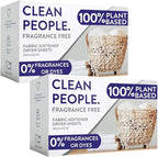 The Clean People Fabric Softener Sheets - Dryer Sheets - Softens & Removes Static Cling - Vegan Laundry Softener, Essential Oils - Fragrance Free 240 Pack