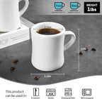 11oz Ceramic Coffee Mug set Stoneware Coffee Cups Set for Restaurant, Diner, Farmhouse, Coffee Shop, Home set of 6 (white)