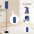 BoostArea Floor Lamps for Living Room, Modern Blue Floor Lamp, LED Corner Floor Lamp with Linen LampShade, Standing Lamp for Bedroom/Office/Study Room/Farmhouse(Bulb Not Included)