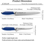 Carving Knife 2pcs, Brisket Knife and Slicing Knife, Meat Cutting and BBQ Knife, Razor Sharp Carving Knife for Meat, Forged from High Carbon German Steel, Full Tang Prussia Blue Handle