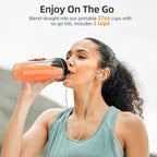 Smoothie Blender, 1300W Personal Blender for Smoothies, Shakes and Nutrient Extractions with 2pcs BPA-Free 27oz Portable To-Go Bottles