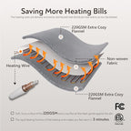 Wapaneus Foot Pocket Heated Blanket Electric Throw with 10 Heating Levels and 4 Timer Settings 4 Hours Auto Shut Off, Flannel Fast-Heating Heated Throw 50" x 60", Machine Washable,Light Grey