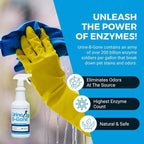 KINZUA ENVIRONMENTAL Urine B-Gone, Professional Enzyme Odor Eliminator & Pet Stain Remover, Human, Cat & Dog Urine Cleaner, Effective on Laundry, Carpets & More, Original Scent, 32oz