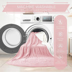 Electric Heated Blanket King Size 90"x100" - Coral Fleece & Sherpa Fabric Dual-Sided, 4 Heat Settings & 10 Hours Auto Off, Soft Warming Throw for Home, Office, or Bed, Machine Washable, Light Pink