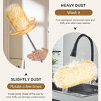 Lambswool Duster 98 inch Retractable Stainless Steel Handle Soft Natural Wool Feather Dusters for Cleaning Office Home Car etc