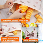 2 Pack Beeswax Bread Bags for Sourdough,Reusable Cotton Beeswax Bag for Homemade Bread, Keep Your Loaf Fresh, Extra Large and Easy to Clean Cotton Storage Bag 17x13 Inch