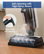 Tineco iFLOOR 5 Steam Wet Dry Vacuum All-in-one, Steam Mop Hardwood Floor Cleaner Great for Sticky Messes, 248℉ High-Temp Steam, Self-Cleaning with steam