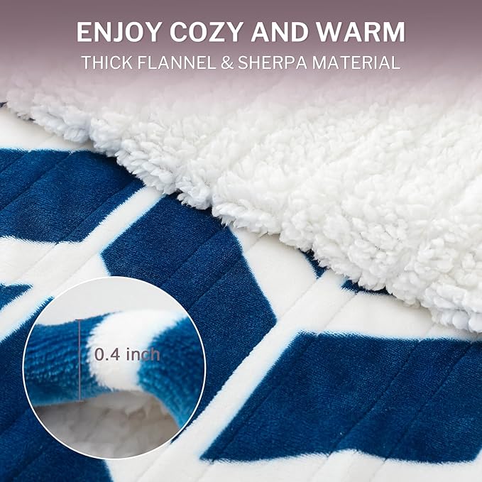 VENTIMI Electric Blanket Heated Throw, 72" x 84" Heated Blanket with 9 Heat Levels & 2 to 10 Hours Auto Off, Fast Heating Blankets with ETL & FCC Certification, Navy