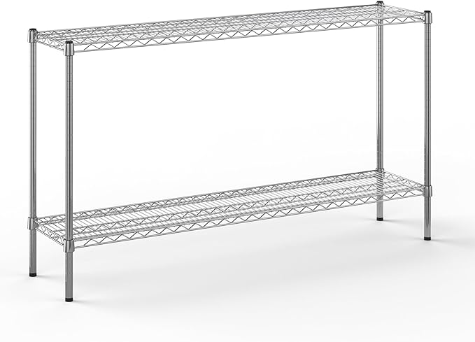 14" Deep x 60" Wide x 34" Height Wire Shelving Kit | 2-Tier | NSF Commercial Storage Rack Unit