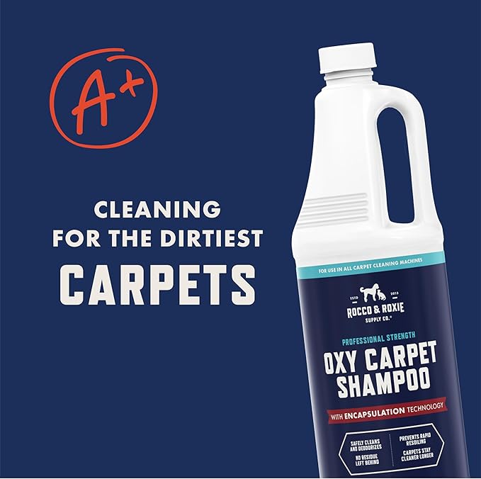 Rocco & Roxie Carpet Cleaner Solution for Pets - Use In Any Carpet Shampooer Machine - Deep Cleaning For Everyday Dog Odor On Carpets, Couch, Upholstery, and Rugs
