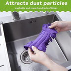 Zubebe 40 Pcs Duster Refill Reusable Fleece Duster Refills Feather Flat Dusters Multi Surface Washable Cleaning Pads Tools for Home, Blinds, Car, Pet, Furniture, Fans (Dark Color)