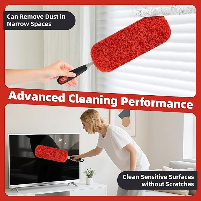 LOVECO Reusable Microfiber Duster Refills Compatible with OXO & MR.SIGA Dusters – 2 Pack Washable Duster Replacement Heads for Scratch-Free Dust and Hair Cleaning (Handle Not Included)
