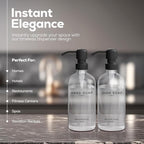 Clear Glass Hand and Dish Soap Dispenser Set by Brighter Barns - Kitchen Soap Dispenser Set & Pump - Glass Bottles for Kitchen Sink - Neutral Home Decor, Modern Farmhouse Bathroom Accessories (Clear)