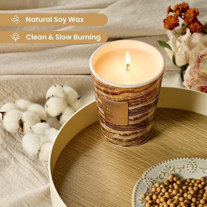 M&SENSE EspressHotFudge Scented Candles for Home, Lead-Free Wick Highly Scented Jar Candles, 14.1 Oz 80 Hours Lasting Burning Candles Gifts for Women, Relaxing Aromatherapy Candle for Stress Relief