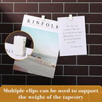 30 Pieces Self-Adhesive Clips Wall Tapestry Clips Sticky Plastic Photo Small Hanging Spring for Poster Photo Wall Teacher Student Home Applications(White)