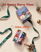 M&SENSE Magic Christmas 9.9oz All Natural Soy Wax Candle for Winter, 55 Hours Clean Non Toxic Scented Candle for Bathroom, Christmas Scented Gift for Celebration Holiday