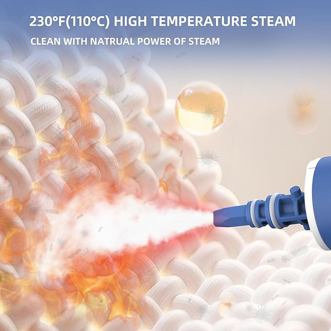 Steam Cleaner, Handheld Steam Cleaner for Home, Pressurized Steamer for Cleaning Carpet, Floor, Upholstery and Car, 13ft Extra-long Power Cord & 11 Multi-Purpose Accessories
