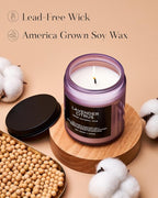 M&SENSE Lavender Citrus Scented Candle, Natural Soy Wax for Home Scented, Stress Relief 7.05oz 50H Burn Time Aromatherapy Candle Gift for Mom Friends Teacher & Spa Bath Yoga