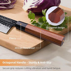 FINDKING Dynasty Series Japanese Chef Knife, Professional Kitchen Knife, 9Cr18MoV High Carbon Steel Blade, African Rosewood Octagonal Handle, Sharp, for Meat Cutting, 8 Inches